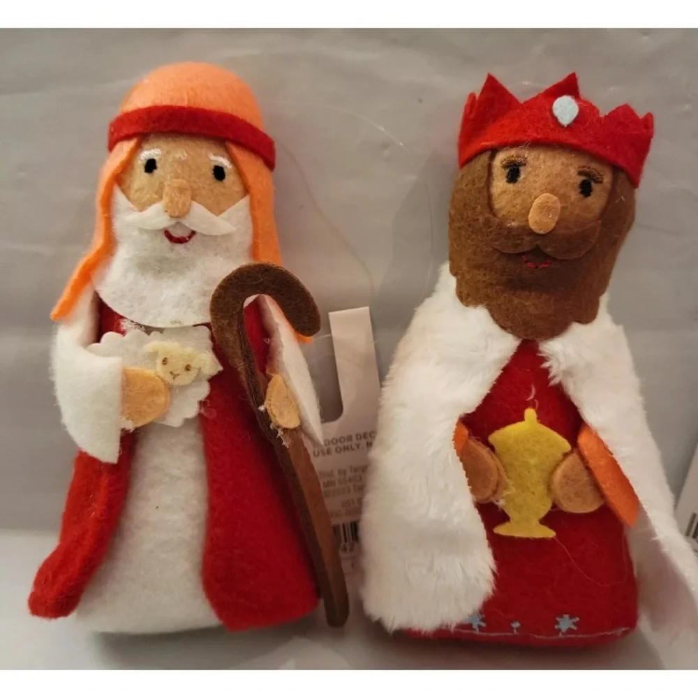 Target Wondershop 4ct Wiseman Shepherd Fabric Ornaments Christmas Tree NEW 2023